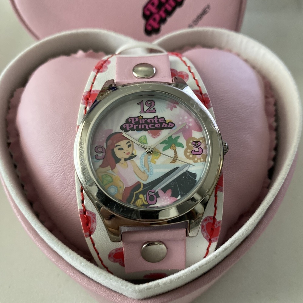 Disney Pink Princess Pirate Watch New in Box NIB - From Disneyland heart case